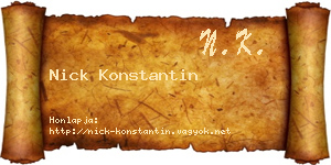 Nick Konstantin névjegykártya
